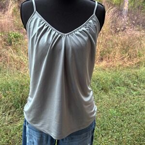 New York and Company shimmery silver camisole Women Small Bra Layering McBling